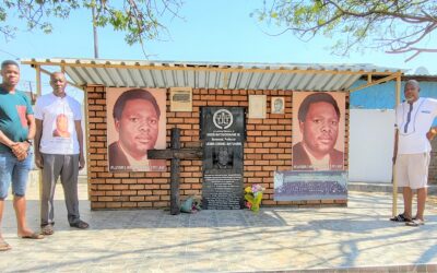 Wall of remembrance for Prof Matsaung